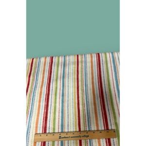 Quilt Craft Sewing Material Fleece Fabric Multicolor Stripe Blue Red Green White